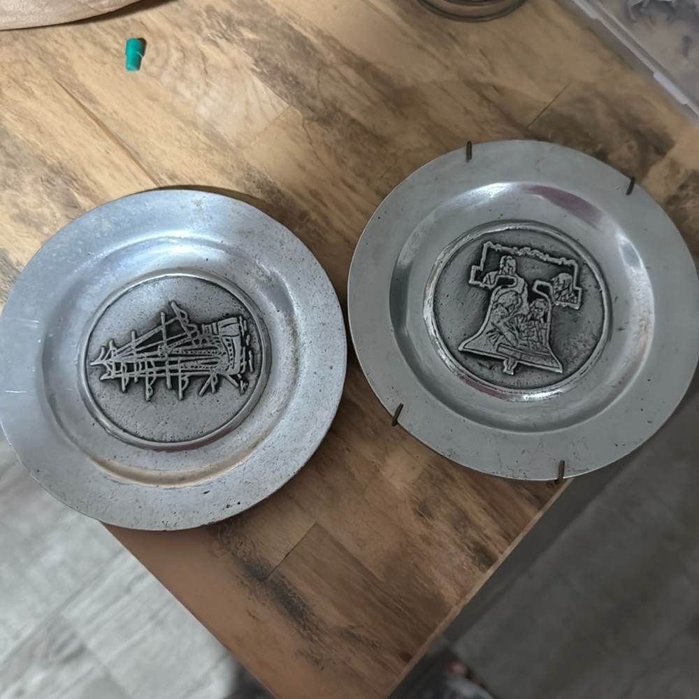 PEWTAREX PEWTER MASURY BICENTENNIAL EDITION PLATES 5 3/4"